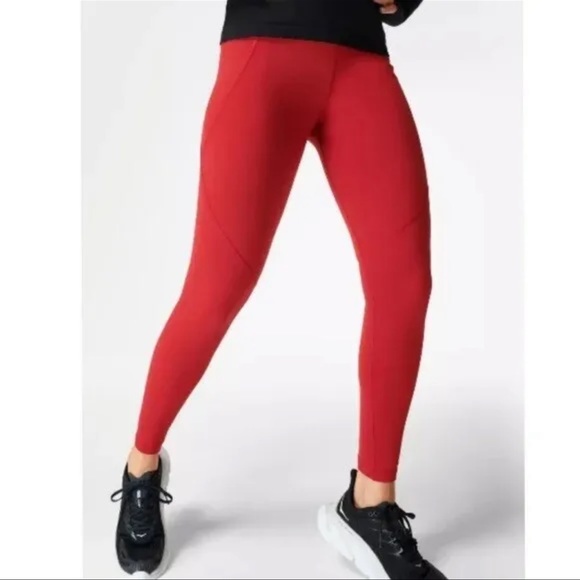 Sweaty Betty Pants - Sweaty Betty Power Sculpt Workout Full Length Legging Red Size XXS